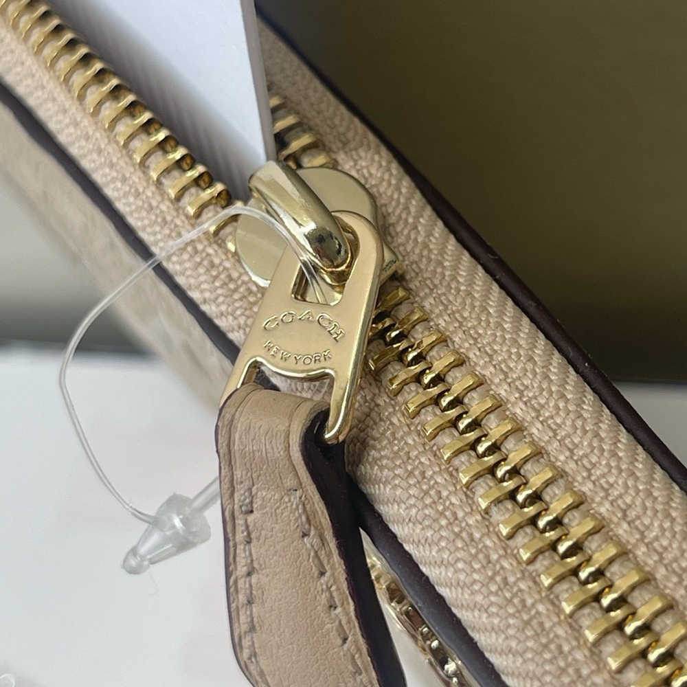 (new+card) Coach long wallet signature monogram beechwood beige taupe 7.5x4 inch - Picture 4 of 12